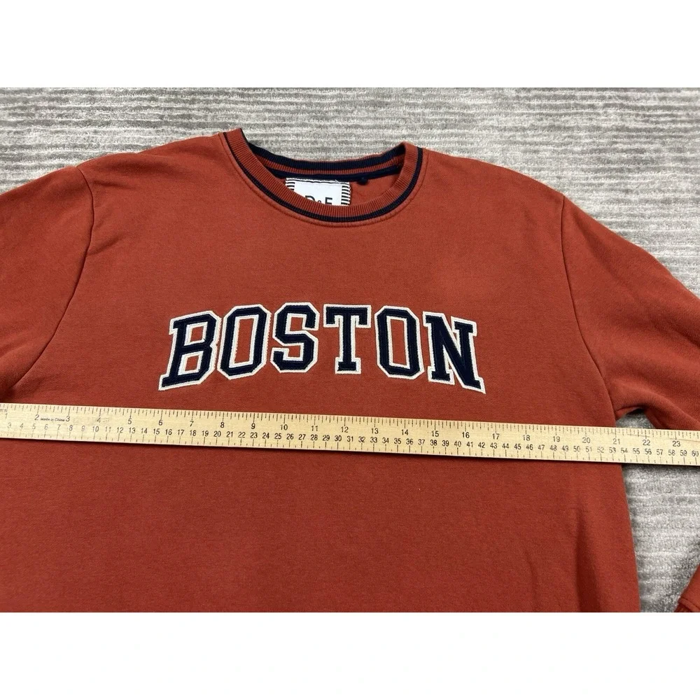 Denim and Flower Sweater Mens Large Burnt Orange‎ Longsleeve BOSTON Casual